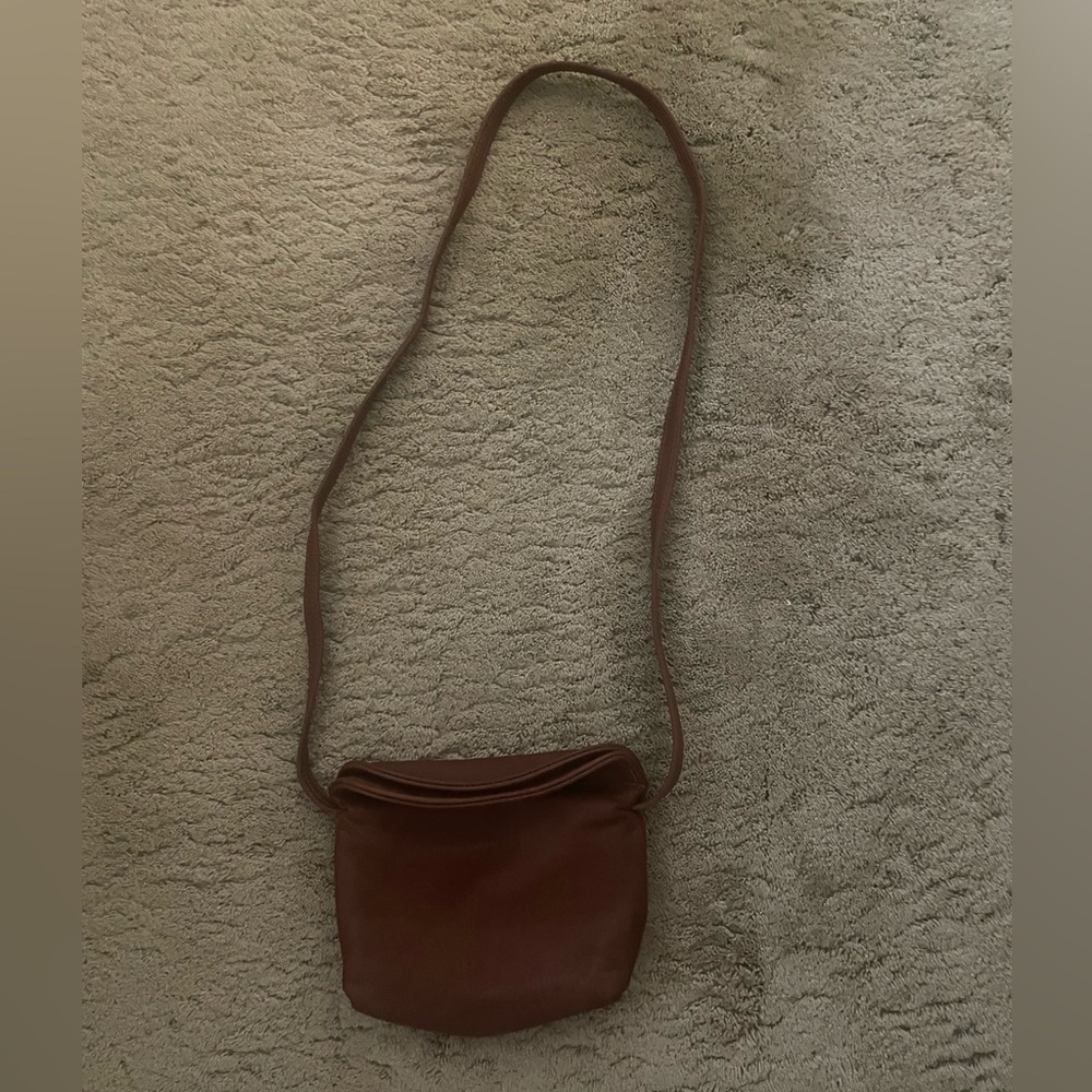 Elegant Brown Real authentic Leather Shoulder Bag